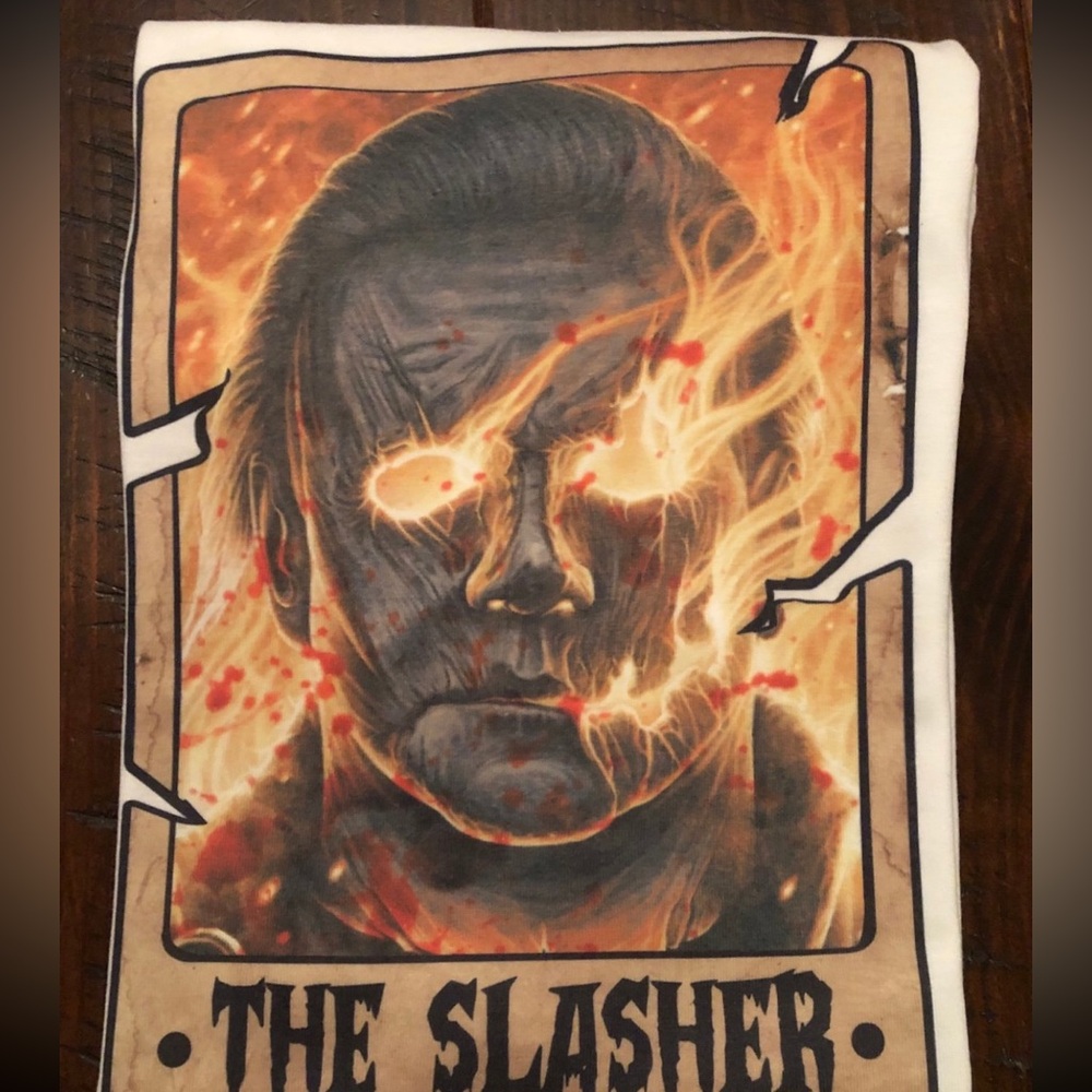 Gildan The Slasher Graphic Tee - Black and Orange Michael Myers